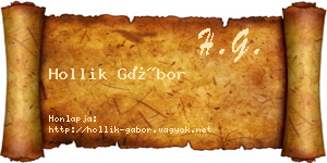Hollik Gábor névjegykártya